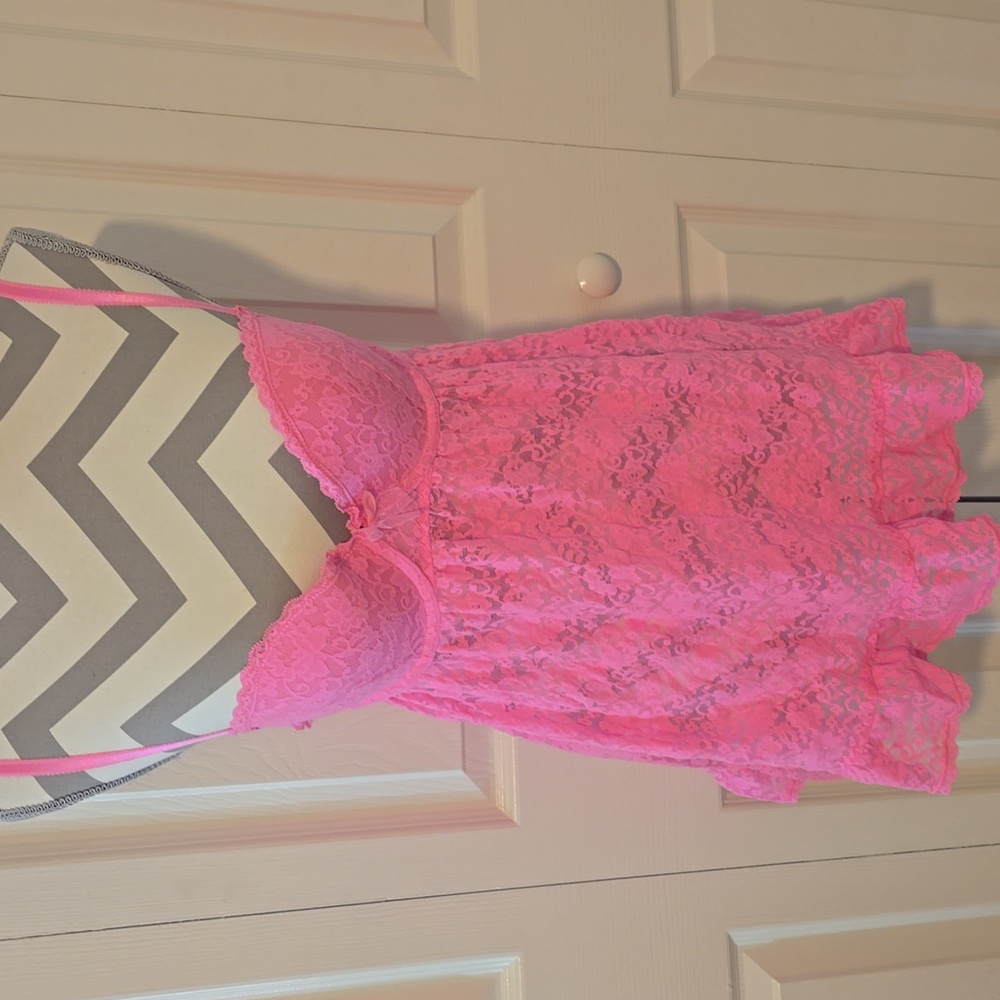 Victoria's Secret Sexy Lace Pink Babydoll Size 34C